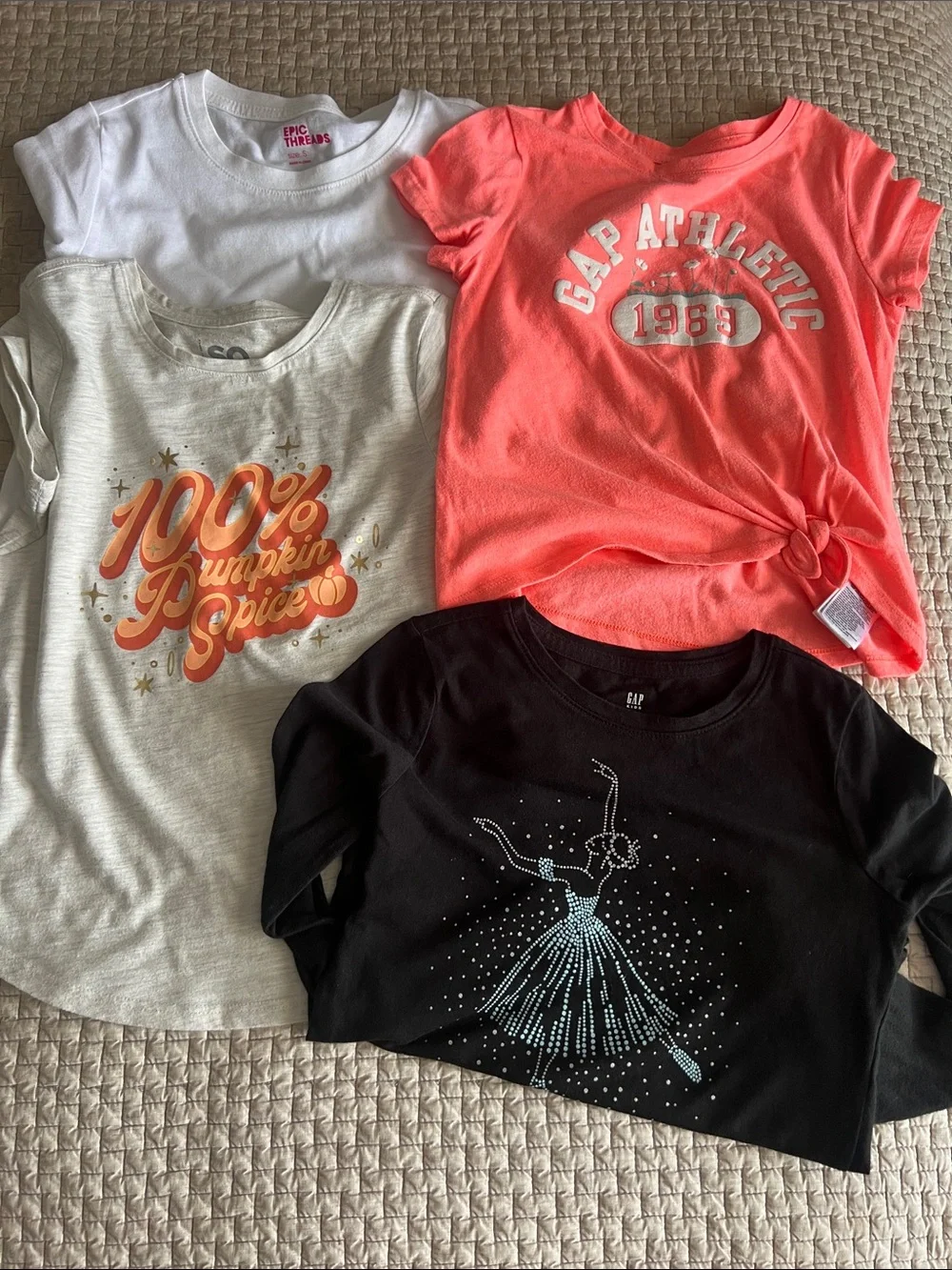 Girls set of 4 tees. Size S